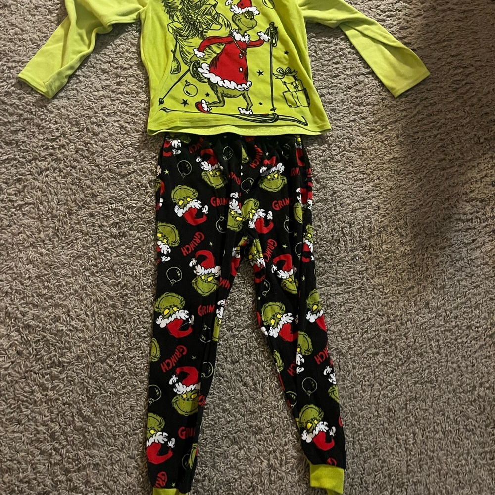 Festive Kids Pajama Set - Lime Green and Black